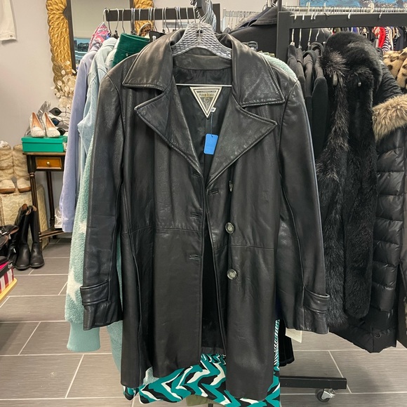 Manteau En Cuir Véritable Marvin Richards Par J Percy - Taille M, Marron, Style Swing Coat, Jamais Porté